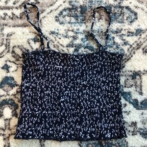 Brandy Melville tube top with straps, navy floral